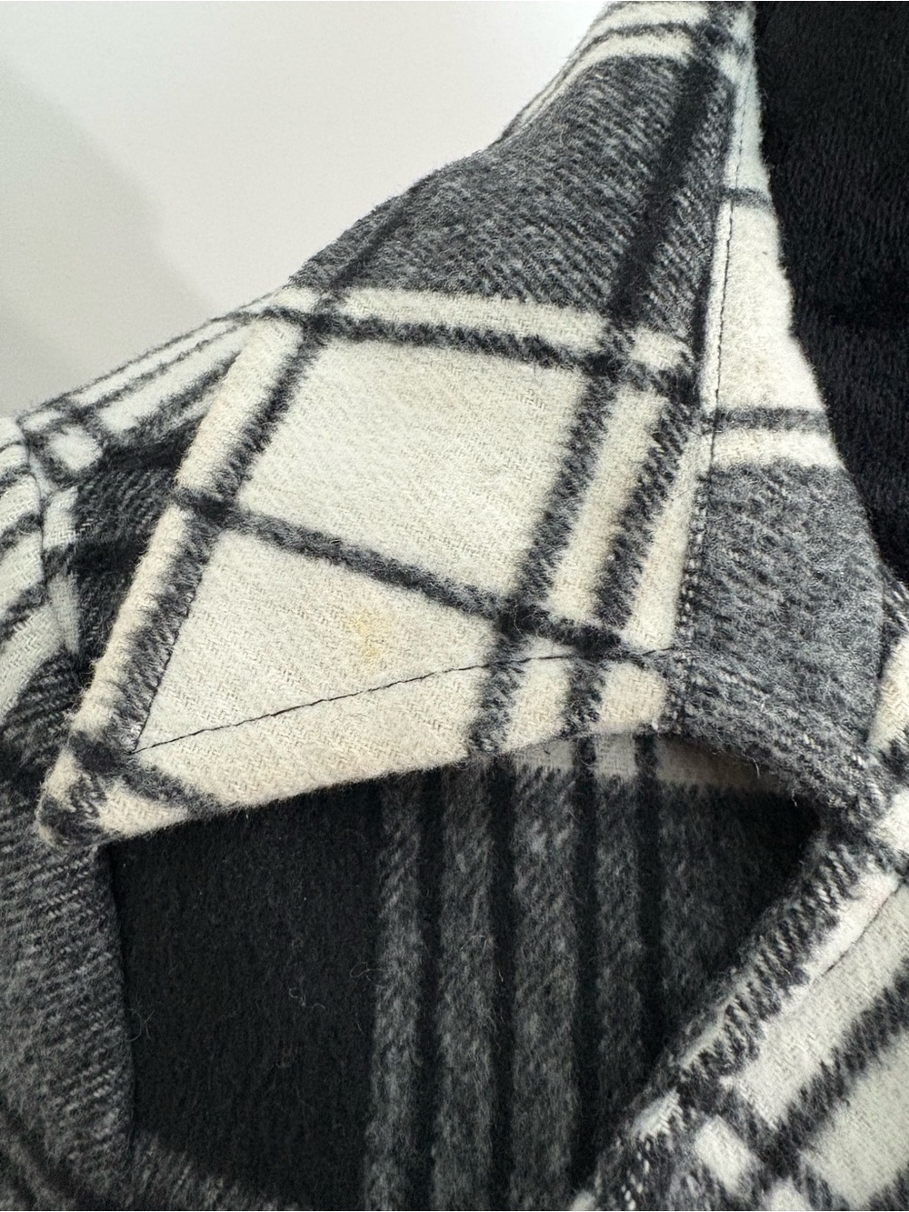 Jou Jou Black & White Plaid Double-Breasted Belted Peacoat - Picture 4 of 10